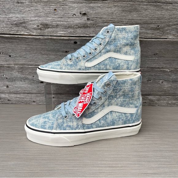 Vans SK8-Hi Tapered Denim Destroy sneakers in sky blue - Picture 1 of 13